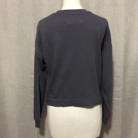 Like New Calvin Klein Sz XS Cropped Sweatshirt-Gray/Blue-Cotton Blend - Picture 7 of 13